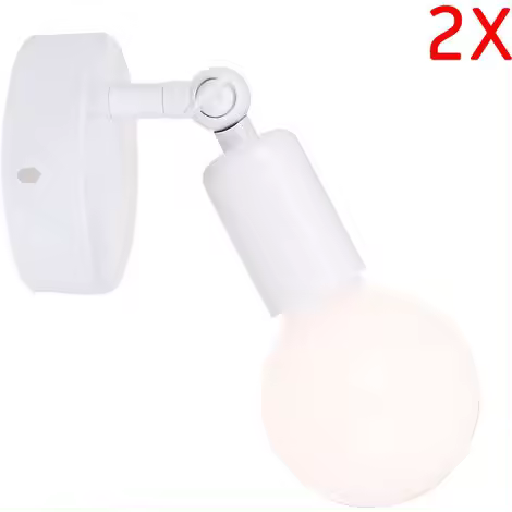 MAGIC Set de 2 Apliques Retro E27 Ajustable Blanco - 1