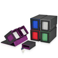 Caja De Cartas MTG Con Dos Ventanas De Exhibición Y Caja De Dados Apta Para 200+ Cartas Doblemente Enseñadas PU Cuero Caja De Cartas Para TCG CCG - details 5
