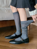 Medias Largas De Algodón Para Mujer Estilo Casual Fashion Comodidad Ajuste a Pierna Medias Hasta La Cadera Color Sólido - details 9