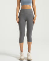 Pantalones deportivos de tres puntos color melocotón, medias deportivas elásticas de cintura alta para levantamiento de cadera, yoga, melocotón y cadera - details 10