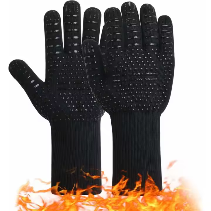 Guantes de Horno de Silicona Antideslizantes 800 °C Negro - 1