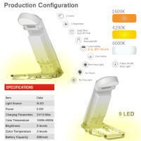 Nueva luz de lectura con clip para libro, luz nocturna con carga USB, lámpara de mesa con clip portátil, protección para los ojos, mini luz LED para libro con tarjeta - details 1