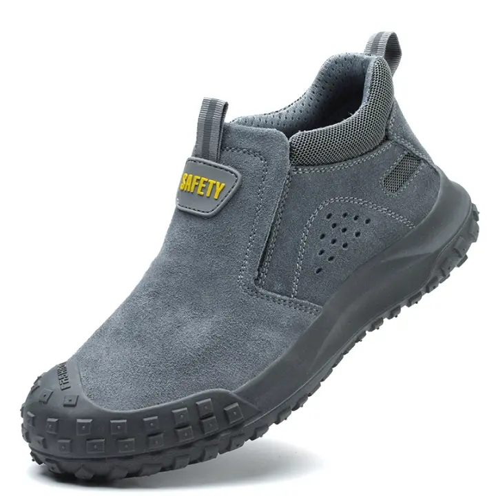 Botas De Seguridad Para Hombre Antideslizantes Indestructibles Zapatos De Trabajo Con Punta De Acero Resistente a Golpes Y Colisiones Cuero Sintético Y Malla - 1