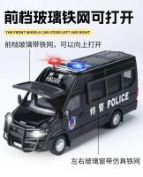 Coche De Policía IVECO a Escala 1:24 De Metal Con Luz Y Sonido Modelo De Coche De Juguete Para Colección Y Regalos Para Niños - details 10
