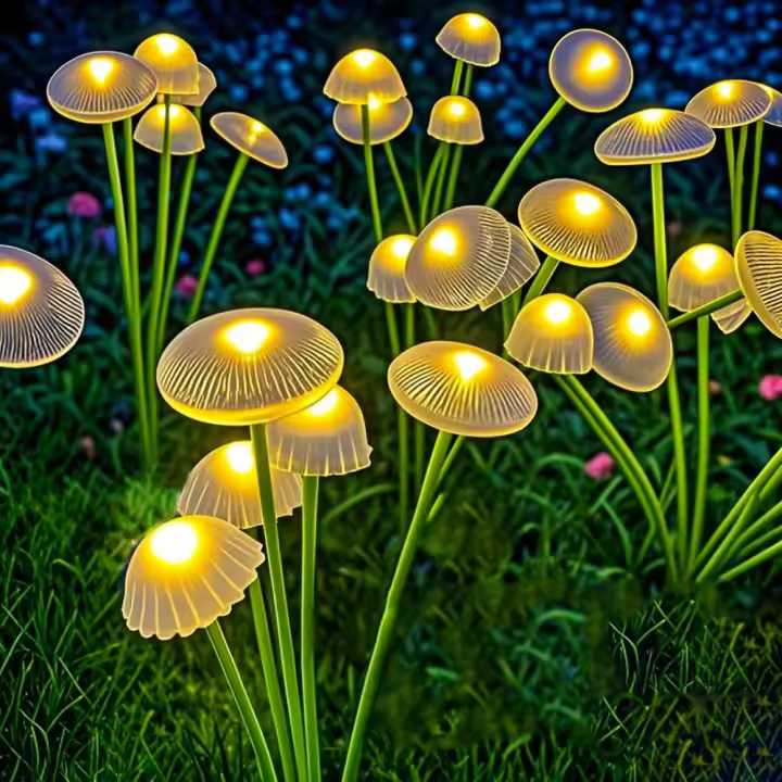 Luces Solares Para Jardín En Forma De Amanita Dual Modo LED Impermeables Para Decoración De Jardín Patio Camino Jellyfish Para Ambiente De Jardín - 1