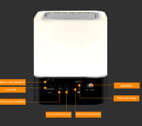 Altavoz Bluetooth con luz nocturna, altavoz despertador inalámbrico USB, con luces de colores, ajustable en tres niveles, admite llamadas manos libres Bluetooth, batería incorporada de 1200 mah - details 3