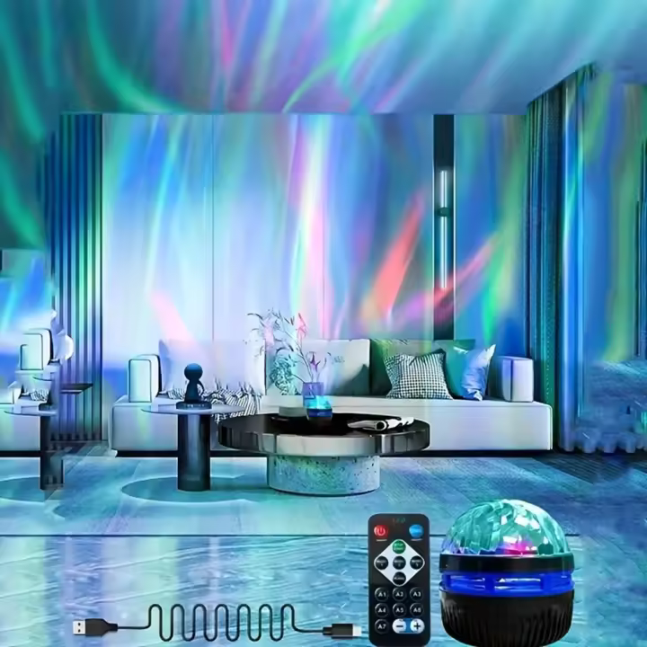 Proyector De Noche Estelar LED Aurora Con Control Remoto USB Luz Galáctica RGB Decoración Para Dormitorio Juego Fiesta - 1