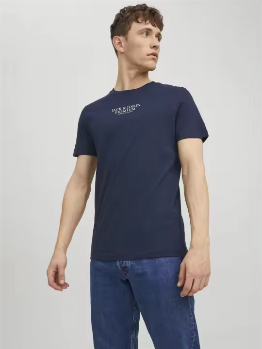 Camiseta Hombre Jack & Jones Bluarchie Manga Corta Azul Oscuro - 1