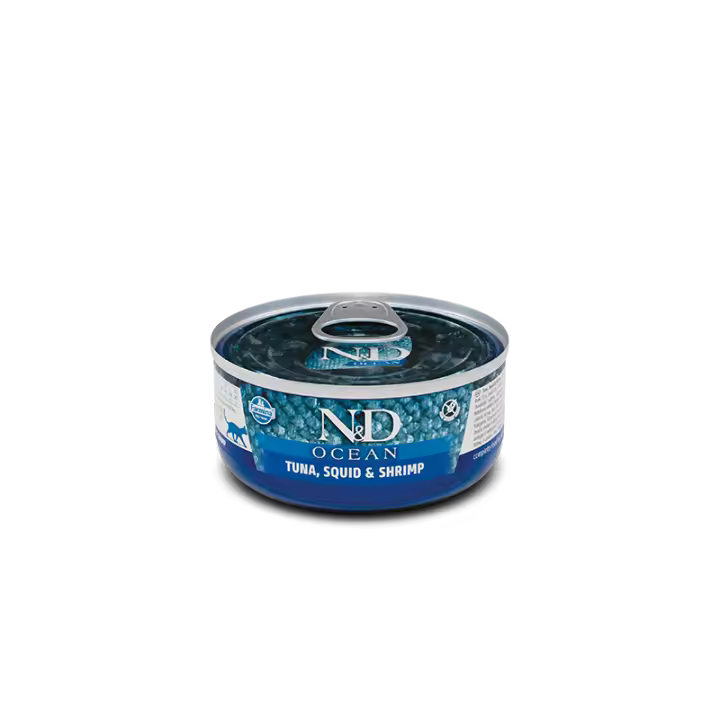Farmina N&D Ocean Cat Adult Lata Atún, Calamar Y Gamba 80Gr - 1