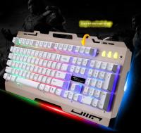 Teclado Mecánico G700 Impermeable Con Soporte Para Móvil Juego Sensación De Metal Luz Personalidad Negocios 104 Teclas USB - details 5