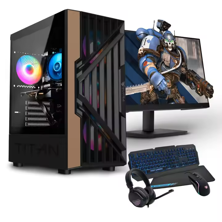 PC GAMING COMPLETO PC RACING AMD RYZEN 5 5600G - 32GB DDR4 - 2TB SSD M.2 - RADEON GRAPHICS - WIFI - WINDOWS 11 PRO - MONITOR 27" FULLHD - COMBO GAMING - PC Gamer, ordenador de sobremesa - 1