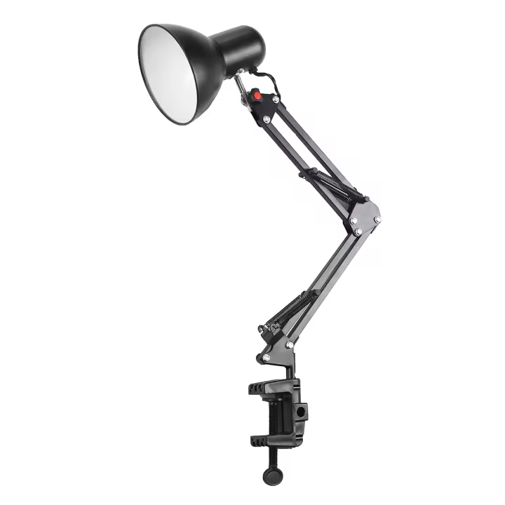 Lámpara De Escritorio Flexible Con Soporte De Brazo Swing Para Oficina Y Estudio EU US Plug E27/E26 Bulbo Negro AC85-265V LED - 1