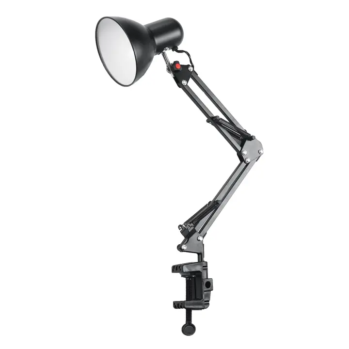 Lámpara De Escritorio Flexible Con Soporte De Brazo Swing Para Oficina Y Estudio EU US Plug E27/E26 Bulbo Negro AC85-265V LED - 1
