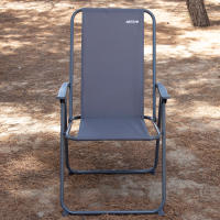 Aktive - Silla plegable camping, color gris, 45x45x90 cm, incorpora topes antivuelco, soporta un peso máx. de 110 kg, estructura acero, tejido poliéster, reposabrazos plástico, sillas plegables de camping, - details 7