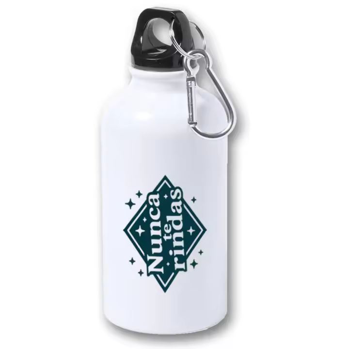 MERCHANDMANIA Bidón 400ml metálico frase motivadora gimnasio deporte motivacion para viaje y deporte - 1