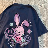 Camiseta De Algodón Para Hombre Con Diseño De Conejo Sentado T-shirt Casual Transpirable Suelta Para El Verano - details 30