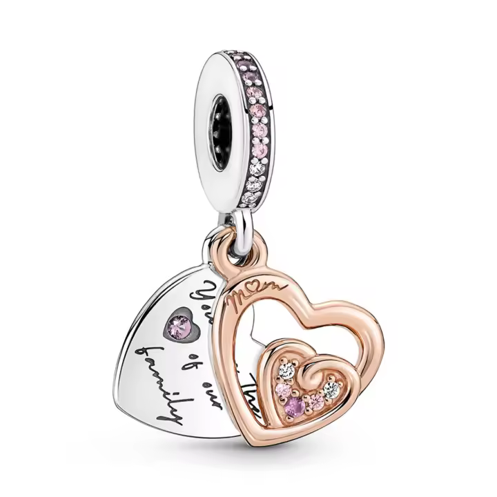 Charm colgante doble Pandora 781020C01 Corazones - 1