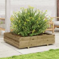 vidaXL Jardinera de madera de pino impregnada 100x100x26,5 cm - details 2