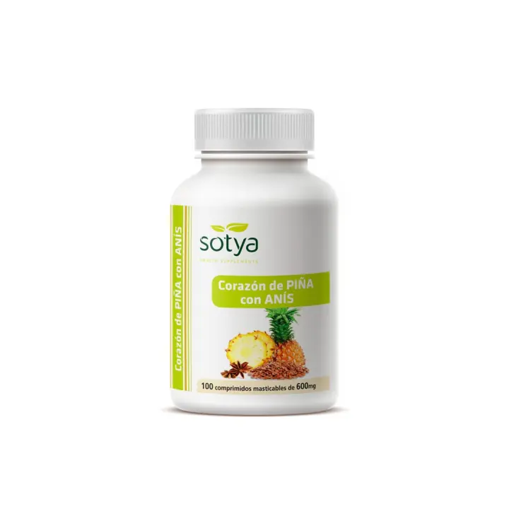 Corazon de piña masticable 600mg 100 comprimidos Sotya - 1