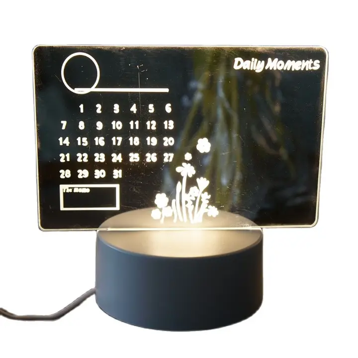 Tablero De Notas LED Creativo Con Luz Nocturna USB Iluminación Suave Cálida Para Decoración De Noche Mensaje Reescriturables Para Niños Novia - 1