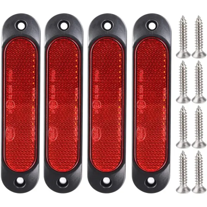 4 luces LED de posición delanteras y laterales rojas de 12 V a 24 V para remolque de camión, luces de señal de giro para estacionamiento de remolque, marcador trasero LED para camión, autobús, barco, RV, camiones, SUV, UTV - 1