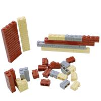 Juguetes De Construcción DIY Bloques Compatible Clásico 1*2 1*4 L1*2 50PCS Paredes De Bloques Altos MOC Para Niños Accesorios De Casa - details 1