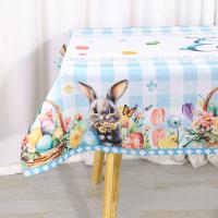 Mantel De Pascua De Poliéster Con Diseño De Conejo Huevos Y Flores Decoración Feliz De Pascua Para Mesa De Comedor Cocina Hogar - details 4