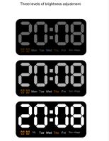 Reloj de pared digital LED, 12/24 horas, números grandes, pequeño y Silencioso, Blanco - details 3