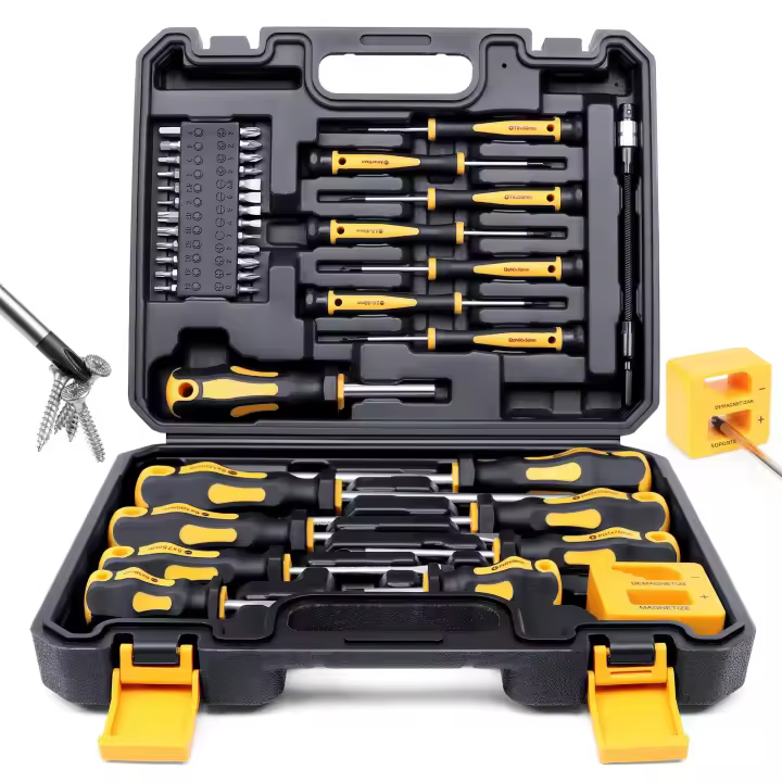 Juego De 43 Destornilladores Magnéticos Precision Slotted Phillips Hex Pozidriv Torx Herramientas De Magnetización Y Demagnetización Para Trabajo Con Madera - 1