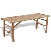 vidaXL Mesa de jardín plegable con 2 bancos 100 cm de bambú - details 2