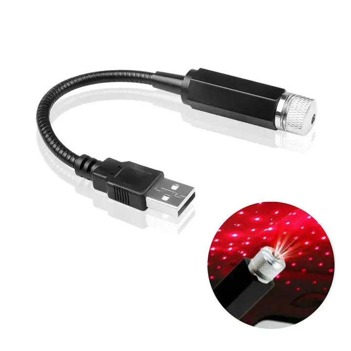 Proyector De Estrellas Galácticas USB Iluminación Nocturna LED Para Techo Habitación Coche Decoración Fácil De Instalar Y Operar - 1