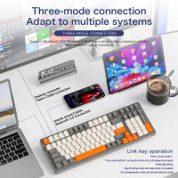 Teclado Mecánico Inalámbrico K8 Para Gaming Con Retroiluminación Hot Swappable Bluetooth 2.4G Y Cable Lineal Rojo Para PS4 PC Win Mac - details 10