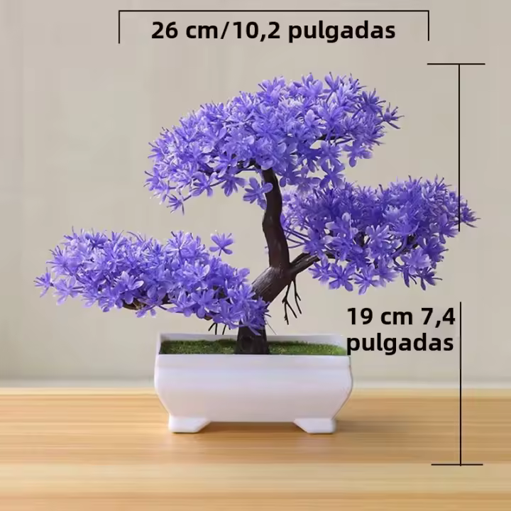 Arbol De Bonsai Artificial Planta Simulación En Maceta Para Decoración De Jardín Mesa Habitación Dormitorio Exterior Ornamento De Plantas Falsas - 1