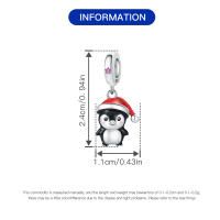 Encantador Colgante De Pingüino Navideño En Plata De Ley 925 Para Pulseras De Bangle Joyería Para Mujer Accesorio DIY Para Fiestas - details 6