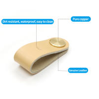 Pomo De Cuero Artificial Y Metal Para Muebles De Niños Estilo Nórdico Pull De Cobre Para Armario De Cocina Y Gabinete Herramienta De Muebles - details 3
