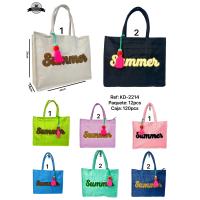 MEJORADA - Bolso de  Mujer Bordado 'SUMMER', con Borla - Playa para Diario - Color Vivo - 42cm*34*14cm - details 0