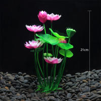 Decoración De Acuario Plantas Artificiales De Loto Para Tanque De Peces Paisajismo De Hierba Acuática Ornamentos Flor Sintética Suministros Para Plantas Aquáticas - details 4