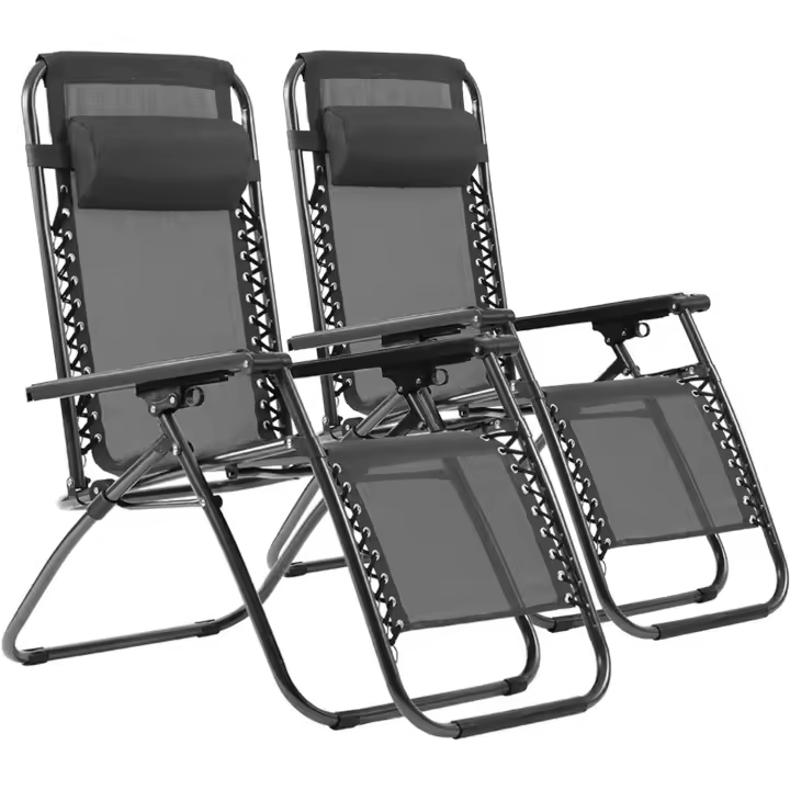 2 Sillas plegable gravedad cero silla tumbona ajustable sillón reclinable con reposacabeza gravedad, medida 190x58x30, peso 6kilos  cero para playa, jardín, terraza, patio - 1
