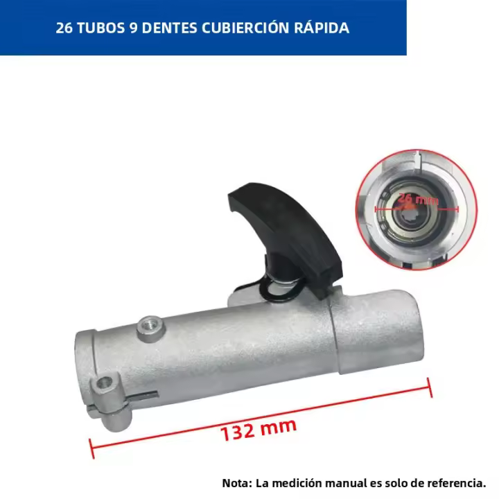 Abrazadera De Conector De Eje Para Motosierra Eléctrica Accesorios De Cortacésped Y Podadora De Arbustos 26mm/28mm 9/7 Ranuras - 1