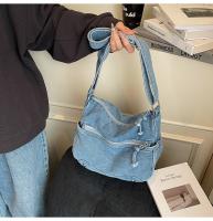 Bolso De Hombro Casual De Denim Lavado Resistente Al Desgaste Con Múltiples Bolsillos Y Gran Capacidad Para Mujer - details 18