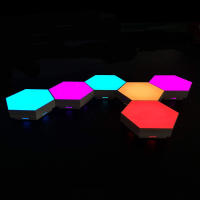 Luz De Pared Hexagonal Con Control Remoto Y Luz LED RGB Modulable USB Colorida Luz Nocturna Geométrica DIY Para Decoración De Hogar - details 13