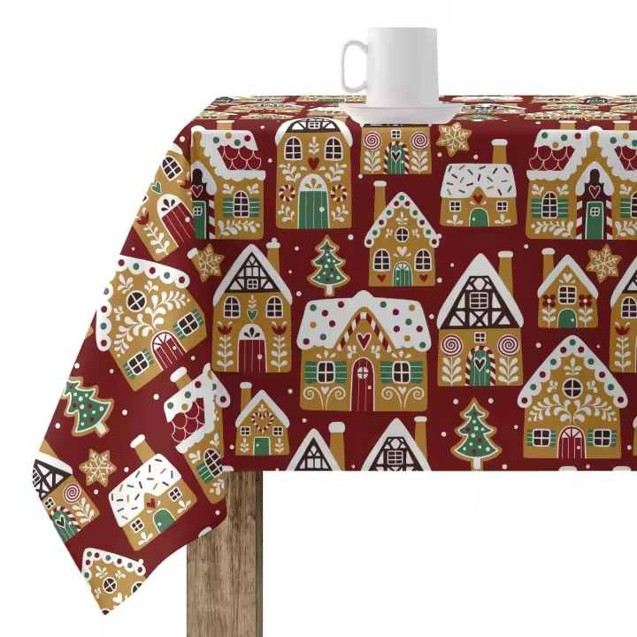 BL Belum  Mantel Navidad 100x140 cm 100% algodón resinado Antimanchas (Tacto no plastificado) Modelo Merry Christmas 65 - 1