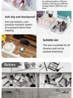 Organizadores De Cajones Transparentes De Plástico Para Dormitorio Escritorio Almacenamiento De Joyería Maquillaje Y Cocina Set De 8/13/25 Piezas - details 4