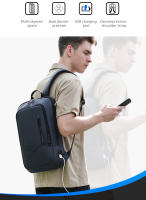 HK-mochila delgada para hombre, bolsa para ordenador portátil de 15,6 pulgadas, impermeable, minimalista, de negocios, con carga USB, informal, para viaje y trabajo - details 1