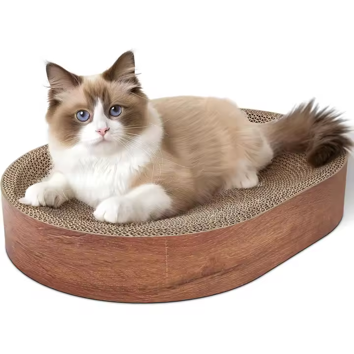 Rascador para gatos: rascador para gatos de interior, rascador ovalado reciclado, rascador de cartón duradero, cuenco para rascar circular para gatos, protector de muebles de Kitten Claws - 1