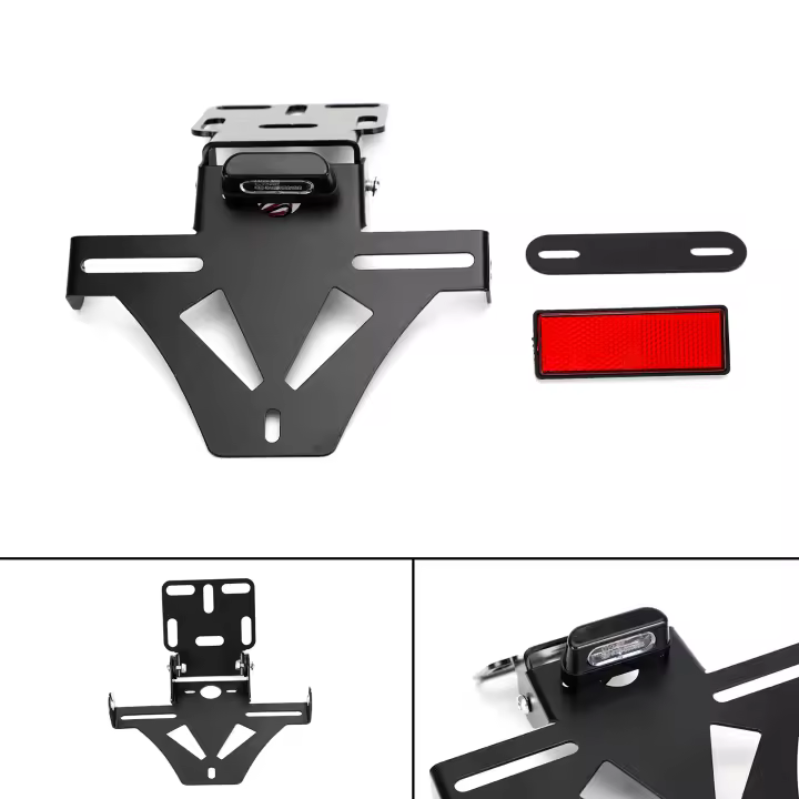 Soporte Ajustable De Ángulo Para Placa De Matrícula De Motocicleta Universal Areyourshop Pieza De Motocicleta En Aleación De Aluminio - 1
