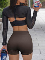 Shorts De Yoga Para Mujer Cintura Alta Levanta Glúteos Sin Costuras Fitness Ejercicio Correr Ciclismo Shorts De Gimnasio - details 13