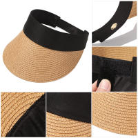 Sombrero De Playa Plegable Para Mujer Sombrilla De Verano Protección Solar Algodón Y Lino Estilo Casual Gorro De Paja Ancha - details 3