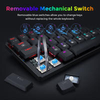 Teclado Mecánico Redragon K626P-KB Ashe Compacto con Cable RGB de 78 Teclas, Ultra Delgado con Teclado Numérico, Interruptores Blue, 20 efectos de iluminación diferentes, sin conflictos, compatible con Windows XP/Vista/10/8/7 y Mac OS - Negro - details 2