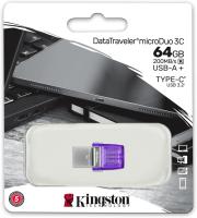 Kingston DataTraveler microDuo 3C Unidad Mini Pincho Pendrive Flash Memoria USB 64GB / 128GB / 256GB USBGen 3, USB 3.2 USB-C OTG, Type-C y Type-A, Morado - details 6